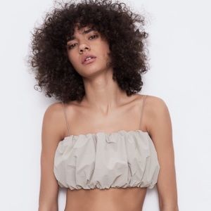 Zara crop puffer top